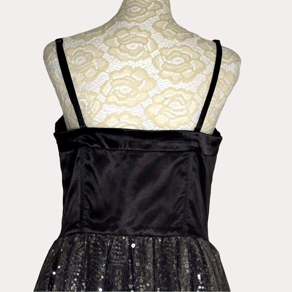 Asos Satin Sequin Netting Bustier Dress Gray Silver UK 12 US 8 bv - Picture 8 of 11